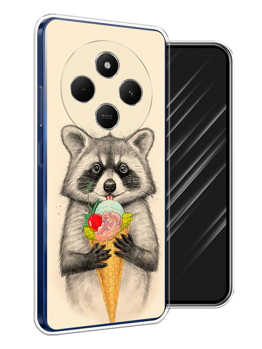

Чехол Awog на Xiaomi Redmi 14C/Poco C75 4G "Енот с мороженым", Бежевый;серый, 322950-1
