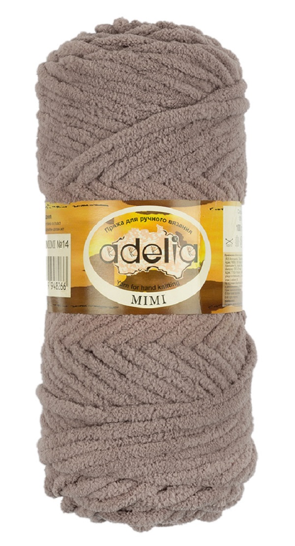 

Adelia Mimi, 100% полиэстер, 5 шт по 100 г, 80 м, цвет 14 серо-коричневый