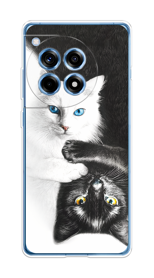 

Чехол на OnePlus Ace 3/12R "Коты Инь-Янь", Черный;белый;голубой, 154650-1