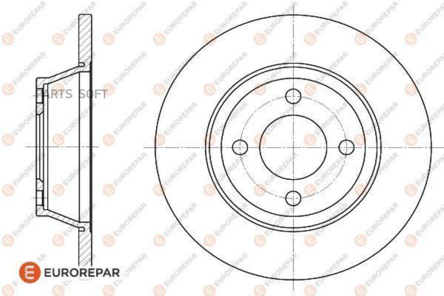 

EUROREPAR 1618868280 Диск тормозной AUDI 80 (8C2, B4) 1.6 91 1шт