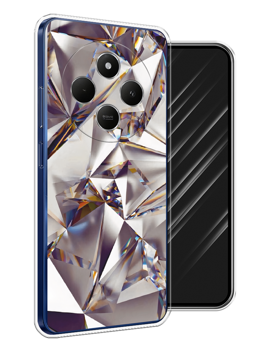 

Чехол Awog на Xiaomi Redmi 14C/Poco C75 4G "Бриллианты", Серебристый;бежевый, 322950-1
