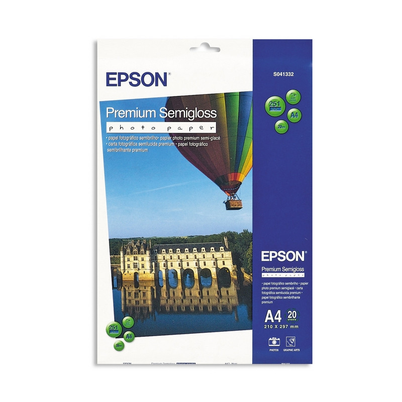 Бумага для цв.струй.печ. EPSON s041332 (А4,251г,полуглянцевая) пачка20л.