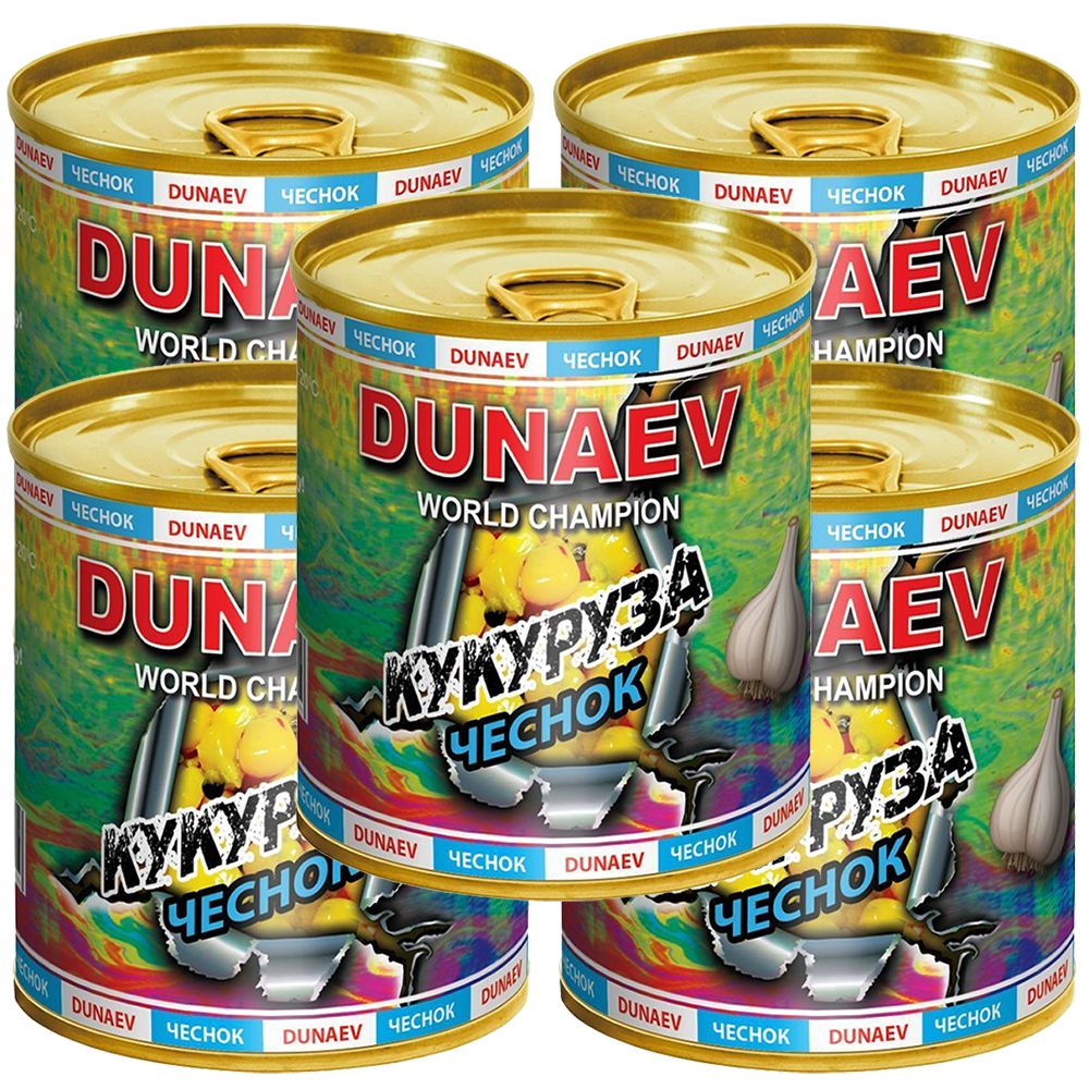 

Добавка для прикормки Dunaev 5 металлобанок Кукуруза Чеснок, Разноцветный, Добавка для прикормки металлобанка