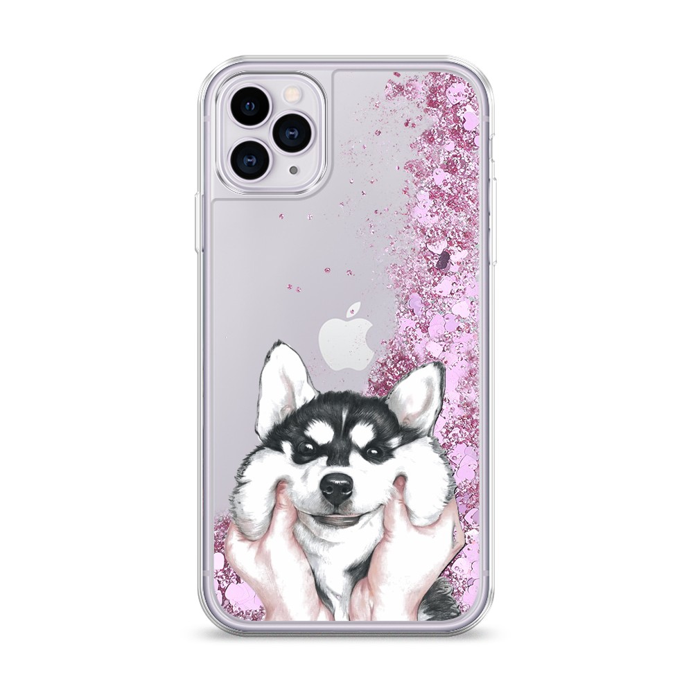 

Жидкий чехол с блестками "Щечки хаски" на Apple iPhone 11 Pro Max, 12294-1