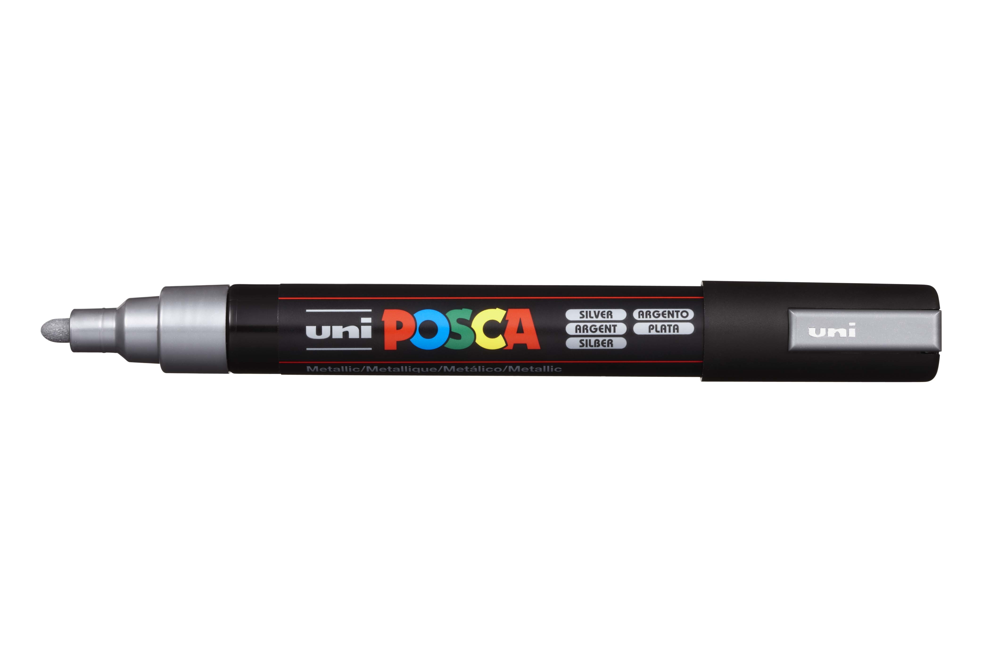 

Маркер Uni POSCA PC-5M 1,8-2,5мм овальный (серебряный (silver) 26), Серебристый