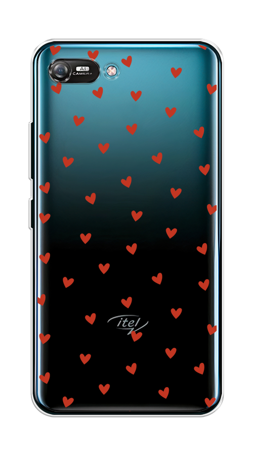 

Чехол на Itel A25/A35 "Red hearts", Красный;прозрачный, 3200250-1