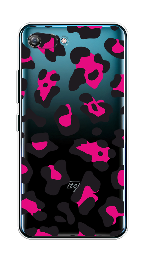 

Чехол на Itel A25/A35 "Pink cow spots", Черный;розовый, 3200250-1