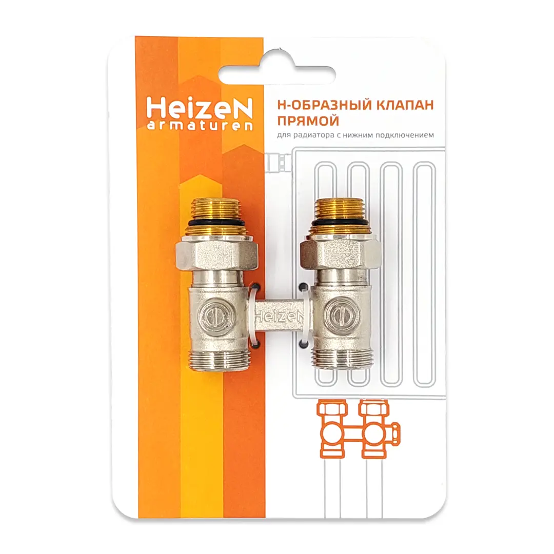 фото Узел нижнего подключения н-образный прямой heizen 1/2"x3/4"