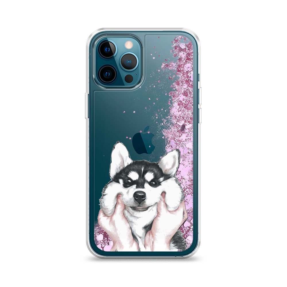 

Жидкий чехол с блестками "Щечки хаски" на Apple iPhone 12 Pro, 12894-1