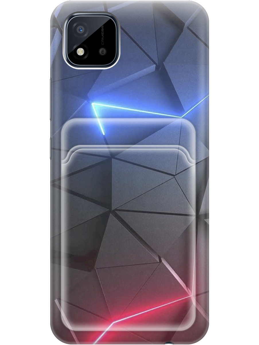 

Силиконовый чехол на realme C20 / C11 (2021) с рисунком "Графитовые грани", Серый;синий, 20012036