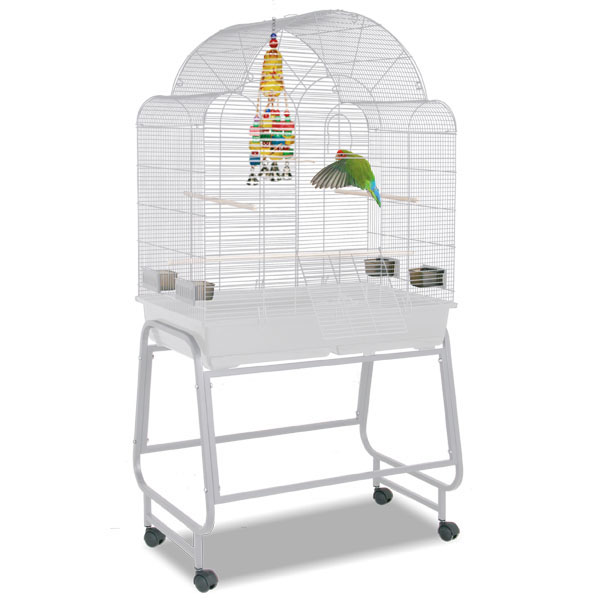 Клетка для малых и средних птиц SkyRus Memphis III, светло-серая, металл, 84х48х162 см