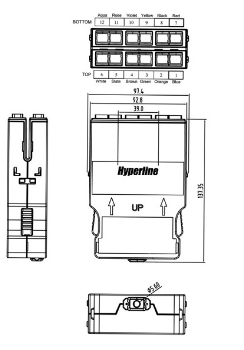 

Кассета Hyperline (PPTR-CSS-2-6xDSC-SM/GN-BL), Синий