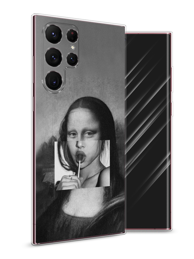 

Чехол Awog на Samsung Galaxy S22 Ultra / Самсунг S22 Ultra "Mona Lisa sucking lollipop", Серый, 2104050-9