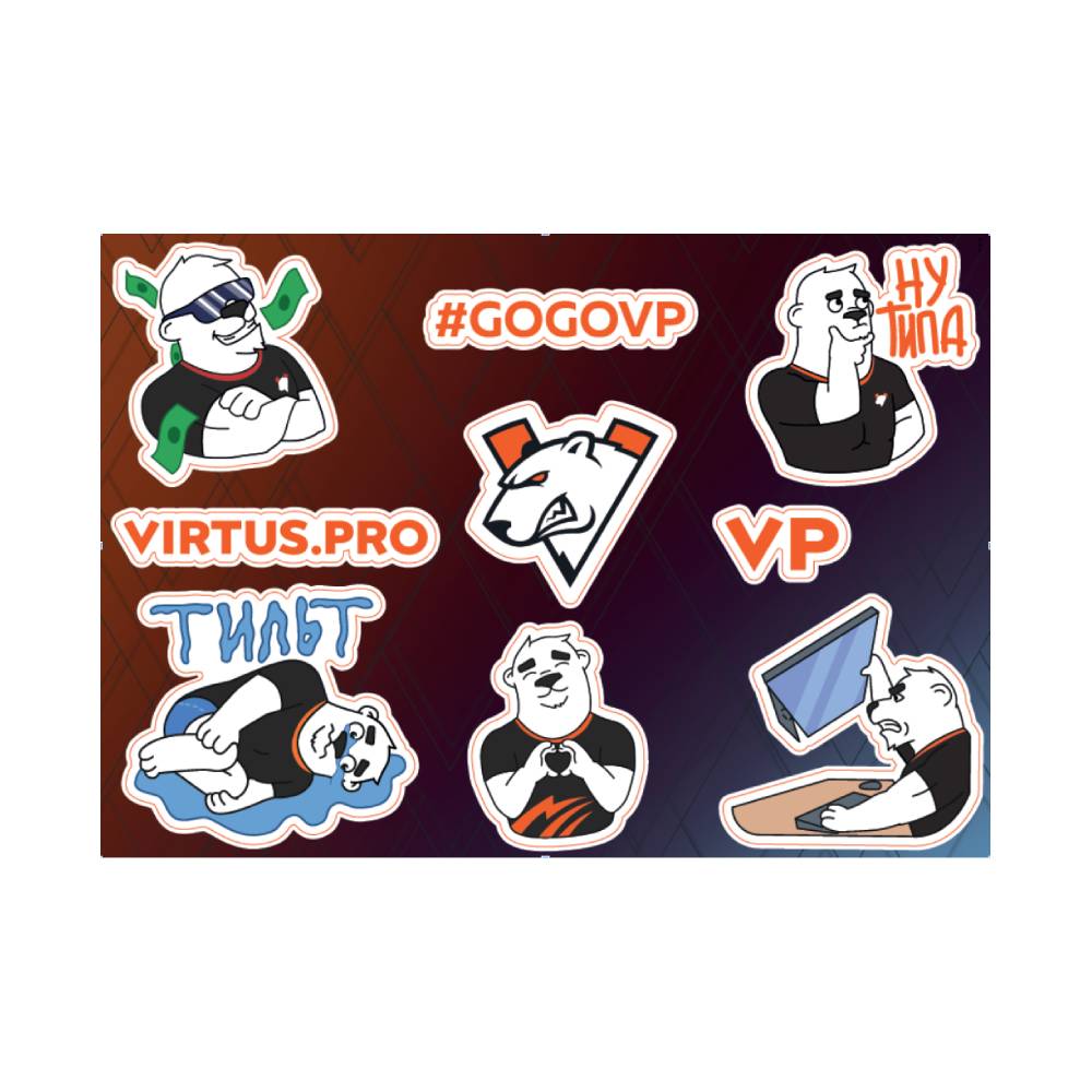 Набор виниловых наклеек Virtus.pro БРО FVPSTICKERSSET023