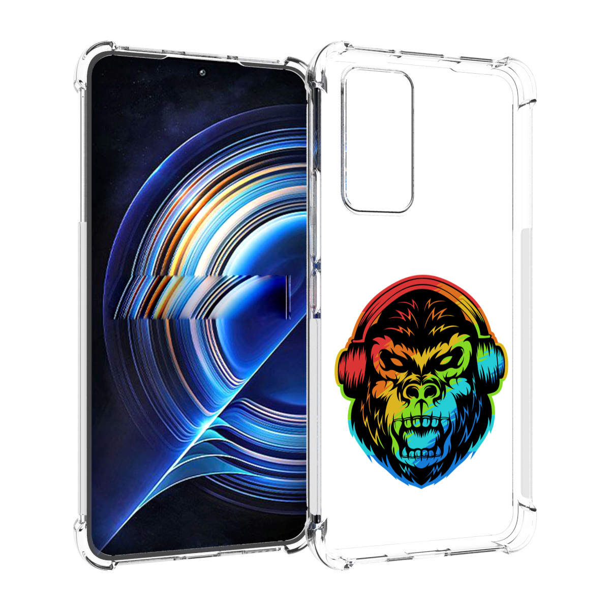 

Чехол MyPads Горилла-в-наушниках для Tecno Camon 19 Neo, Прозрачный, Tocco