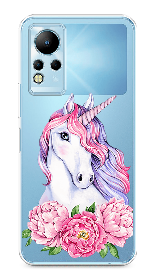 

Чехол на Infinix Note 11/12 G88 "Единорог с пионами", Розовый;белый;зеленый, 3101850-1