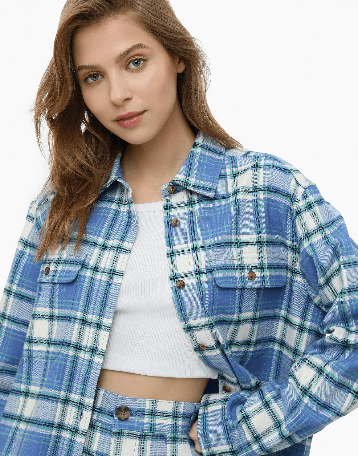 

Рубашка женская Gloria Jeans GWT003149 разноцветная S, Голубой, GWT003149