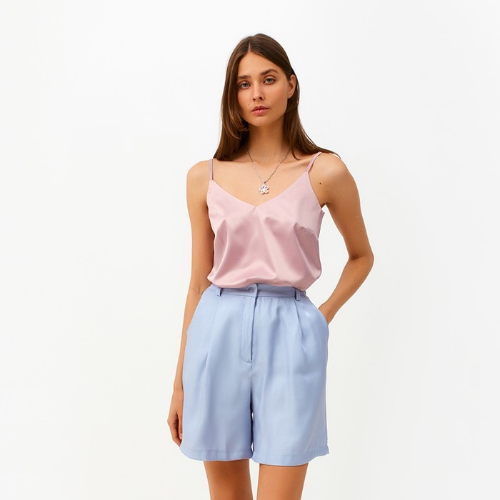 

Повседневные шорты женские MINAKU 000642114 голубые 48 RU, Голубой, 000642114