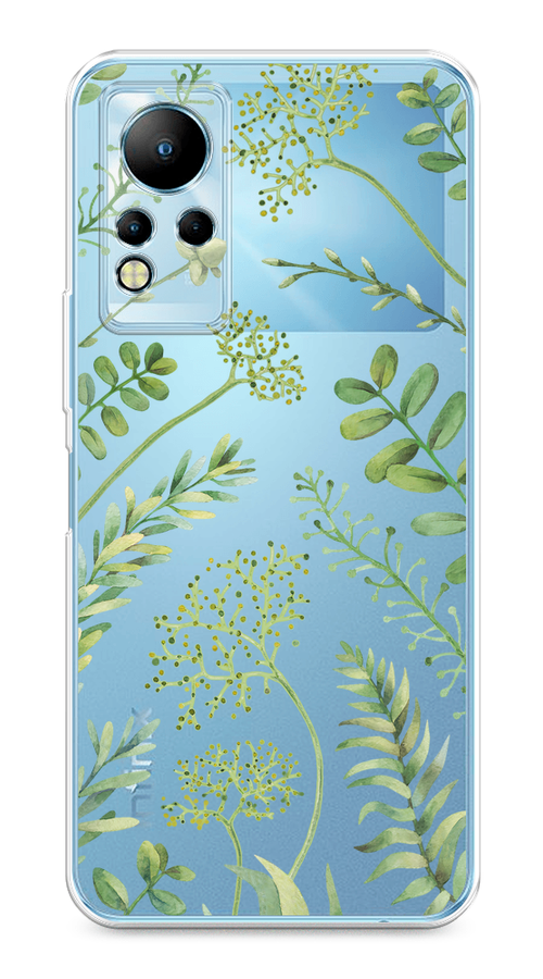 

Чехол на Infinix Note 11/12 G88 "Green Leaves", Зеленый;прозрачный, 3101850-1