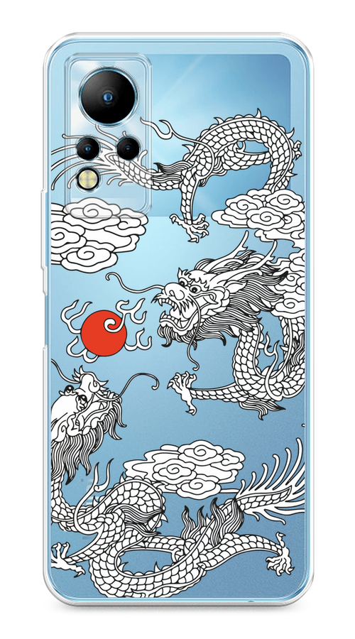 

Чехол на Infinix Note 11/12 G88 "Драконы с ножом", Прозрачный;черный;белый, 3101850-1