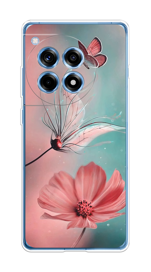 

Чехол на OnePlus Ace 3/12R "Бабочка и цветок", Голубой;розовый, 154650-1