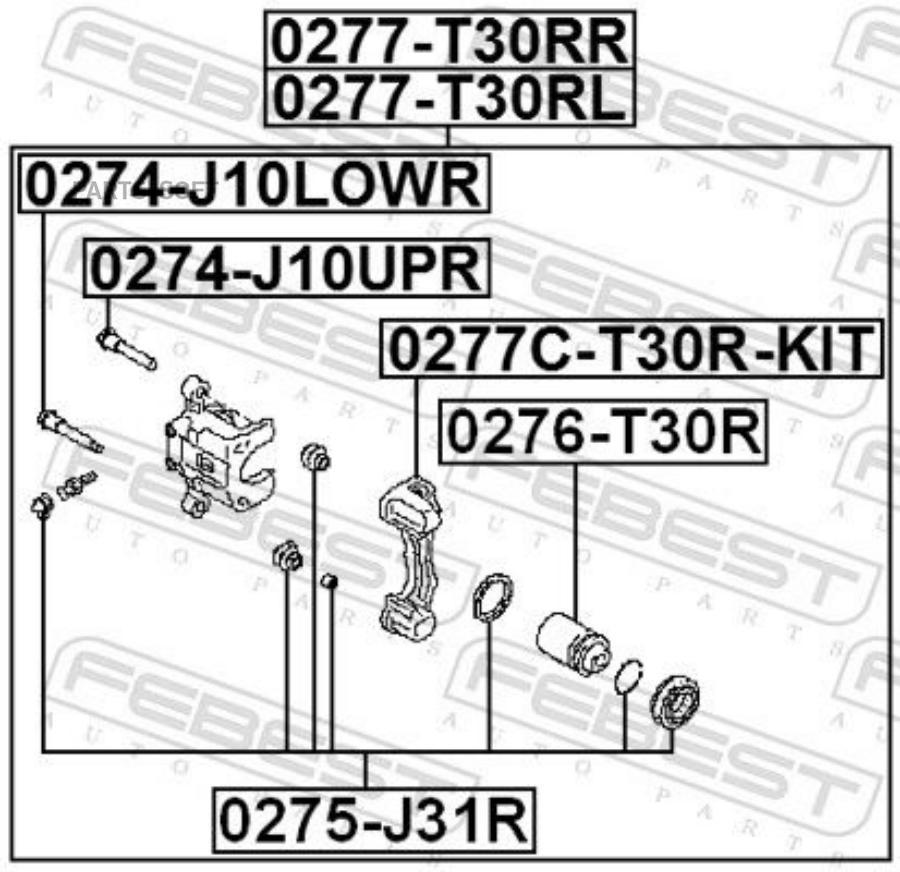 

FEBEST Суппорт зад.лев.NISSAN X-TRAIL (T30) 00-07 FEBEST 0277-T30RL