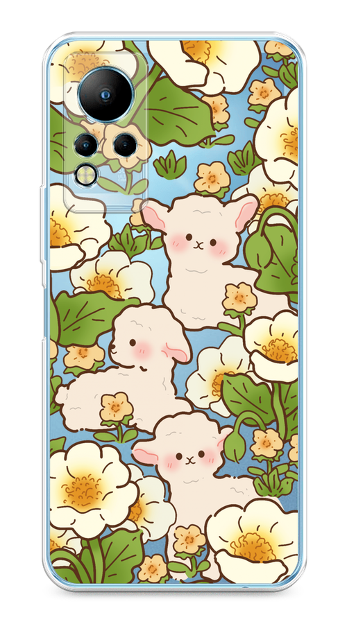 

Чехол на Infinix Note 11/12 G88 "Овечки в цветах", Зеленый;бежевый, 3101850-1