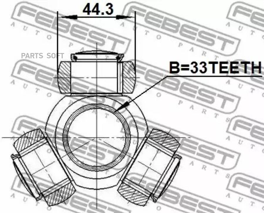 

FEBEST Трипоид 33X44.3 NISSAN X-TRAIL T31 200­7-2013 FEBEST 0216-J10