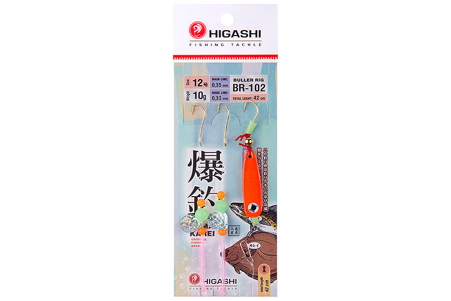 

Оснастка для ловли наваги и камбалы HIGASHI Buller rig BR 102 10g #Orange, Оранжевый, BR 102