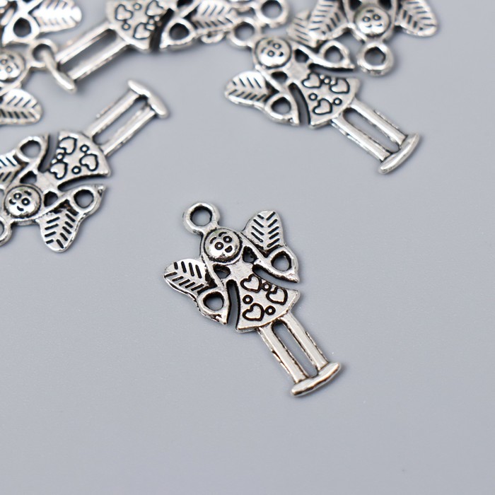 

Декор для творчества металл "Девочка-фея" серебро G107B749 2,5х1,4 см, Серебристый