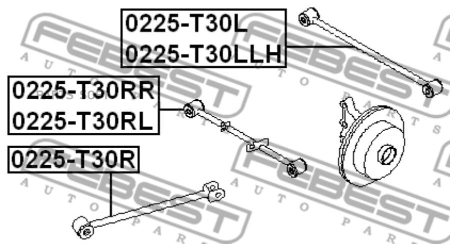 

FEBEST Тяга зад.подвески NISSAN X-TRAIL T30 2000-2006 FEBEST 0225-T30LLH