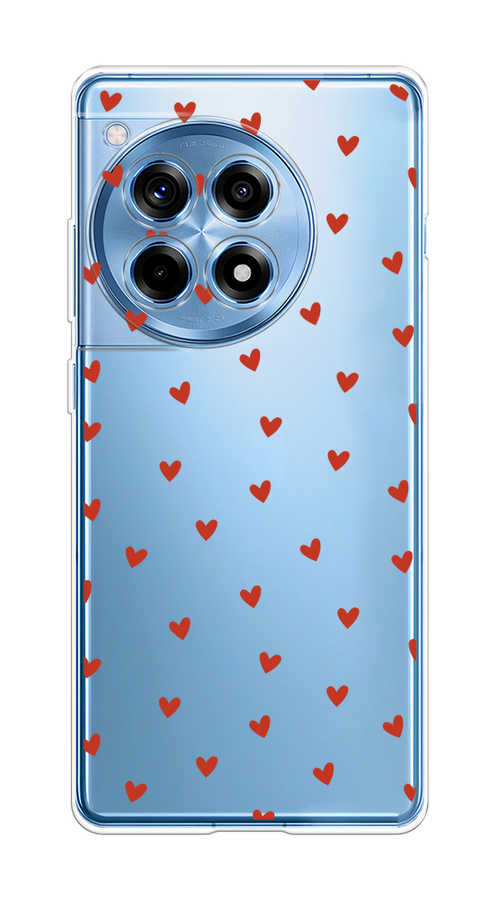 

Чехол на OnePlus Ace 3/12R "Red hearts", Красный;прозрачный, 154650-1