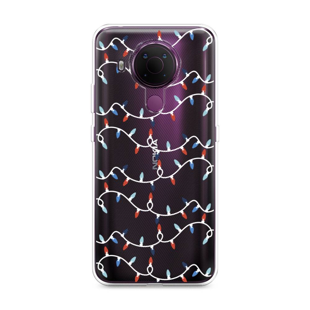 

Чехол на Nokia 5.4 "Разноцветная гирлянда", Белый;красный;синий, 123650-5