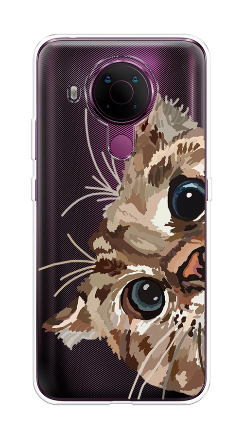 

Чехол на Nokia 5.4 "Любопытный кот", Коричневый;синий;черный, 123650-1