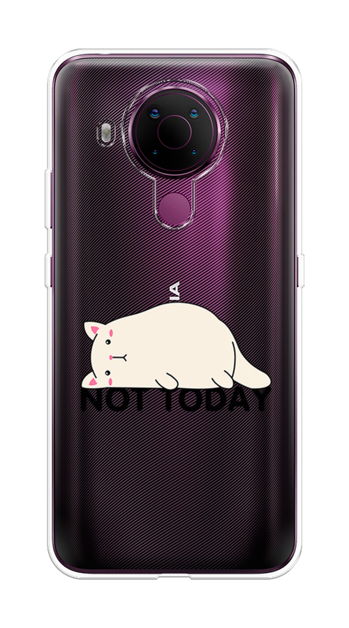 

Чехол на Nokia 5.4 "Cat not today", Белый;розовый;черный, 123650-1