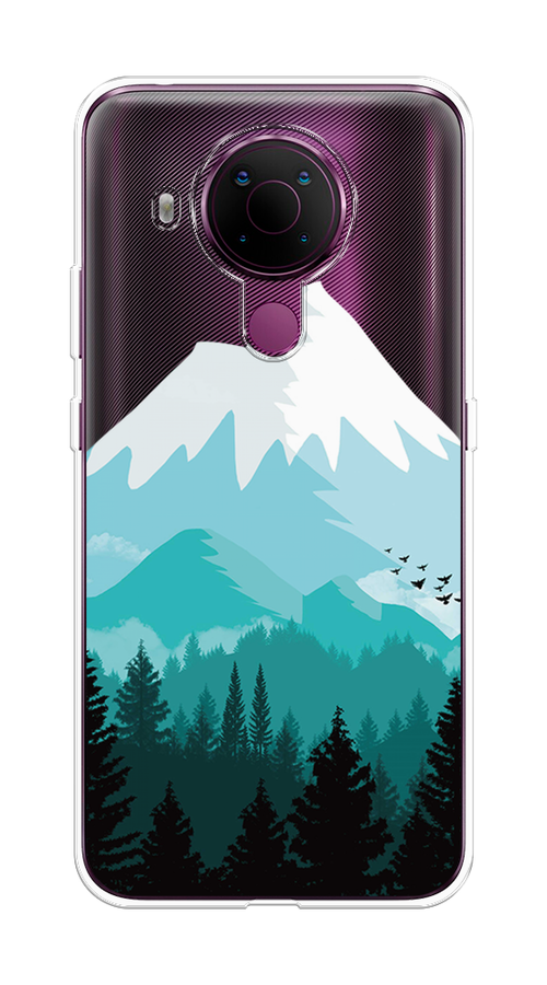 

Чехол на Nokia 5.4 "Синяя снежная гора", Белый;голубой, 123650-2