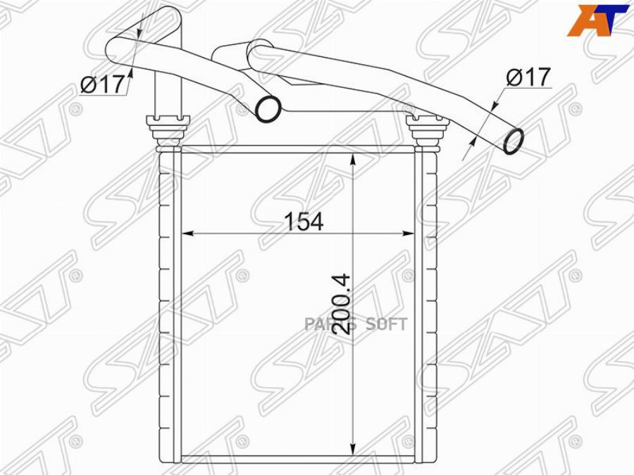 SAT Радиатор отопителя салона TOYOTA CAMRY 06-11/ALPHARD 08-/ESTIMA 06-/HIGHLANDER/KLUGER