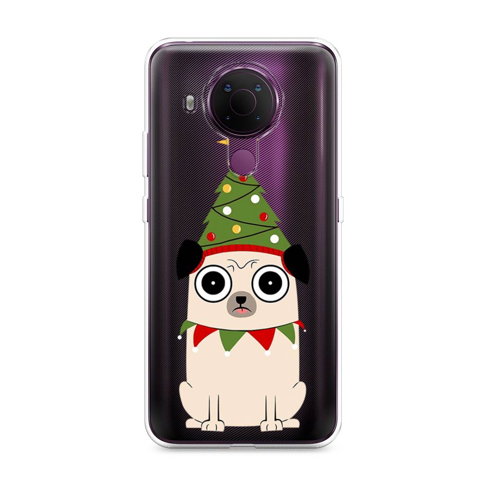 

Чехол на Nokia 5.4 "Собачка с ёлочкой", Бежевый;красный;зеленый, 123650-1