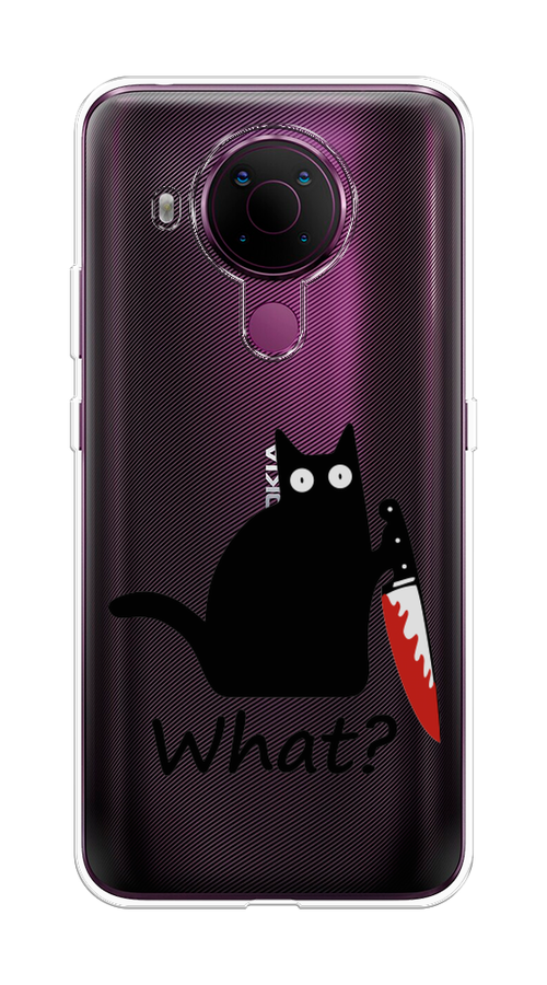 

Чехол на Nokia 5.4 "Котик с ножом", Черный;красный, 123650-6