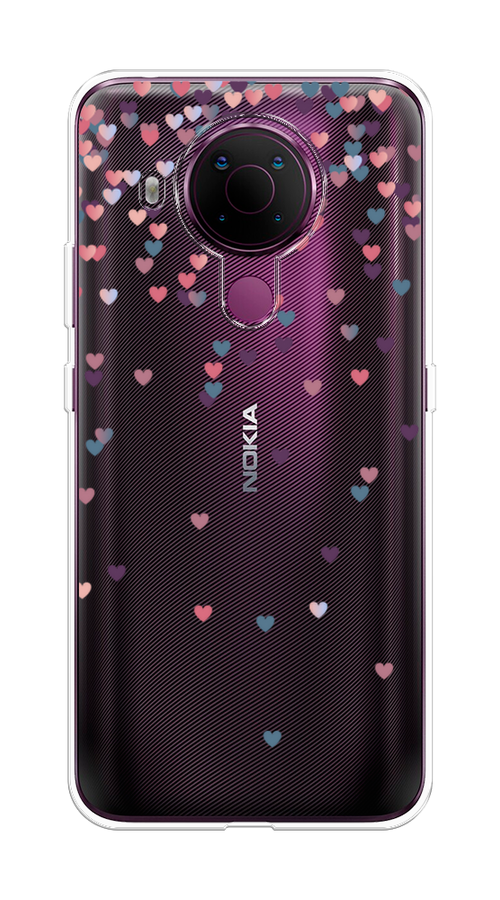 

Чехол на Nokia 5.4 "Посыпка сердечки", Розовый;фиолетовый, 123650-3