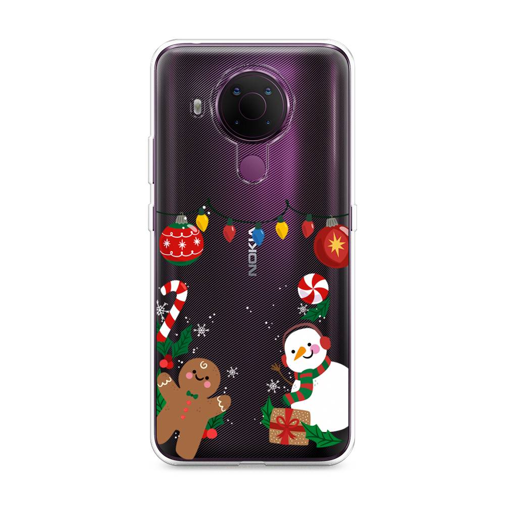 

Чехол на Nokia 5.4 "Новогоднее настроение", Коричневый;красный;зеленый, 123650-5