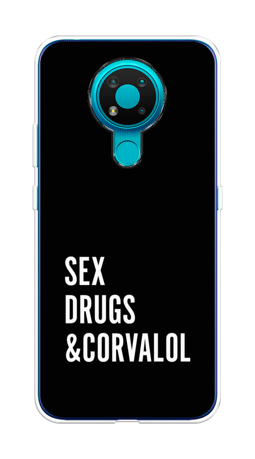 

Чехол на Nokia 3.4 "Corvalol", Черный;серый;белый, 123750-6