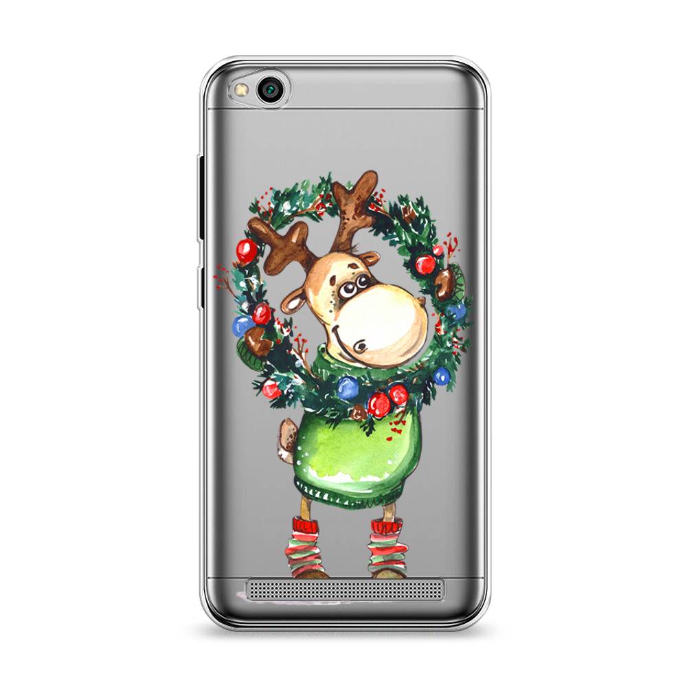 

Чехол на Xiaomi Redmi 5A "Олень с новогодним венком", 32850-4