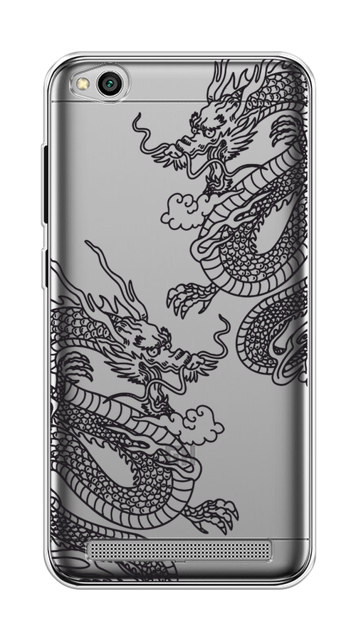 

Чехол на Xiaomi Redmi 5A "Два китайских дракона", Серый;черный, 32850-1