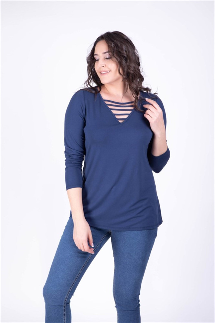 

Лонгслив женский Myline 410 синий 3XL (доставка из-за рубежа), 410