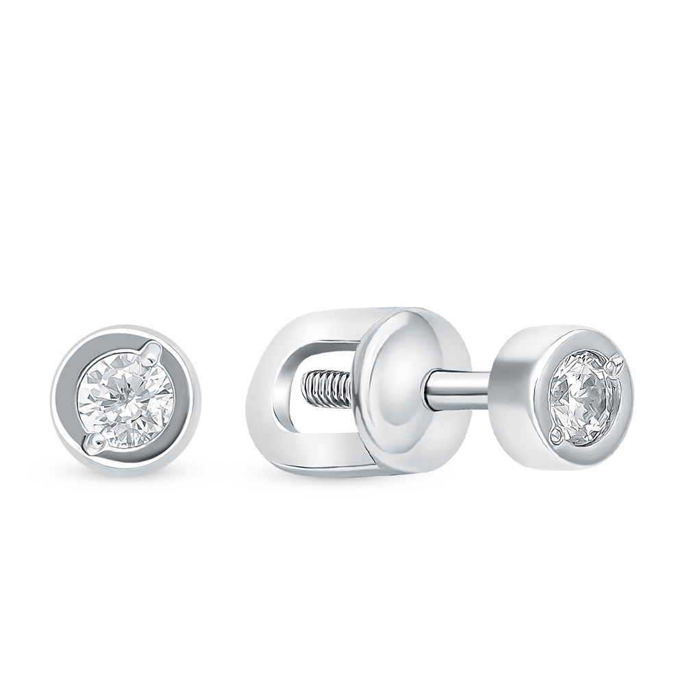 

Серьги пусеты из серебра 585Gold 702008147, фианит, 702008147