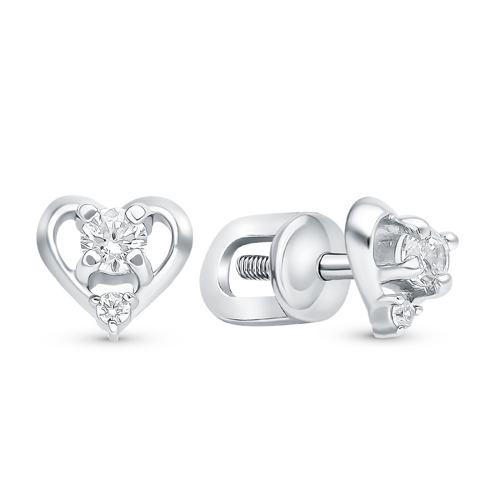 

Серьги пусеты из серебра 585Gold 702008254, фианит, 702008254