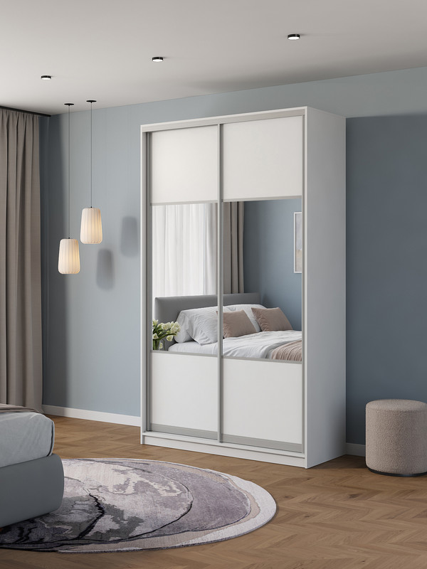 

Шкаф купе Армариум Атина 120х45х240 белый комбинированный, Атина03