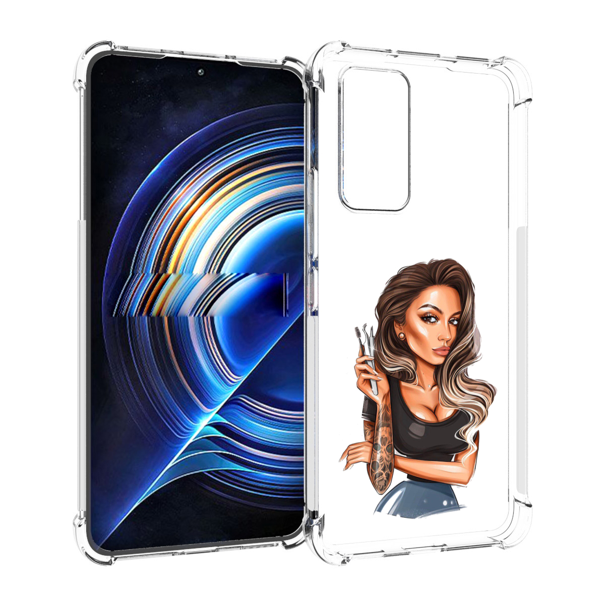 

Чехол MyPads Девушка-бровист для Tecno Camon 19 Neo, Прозрачный, Tocco