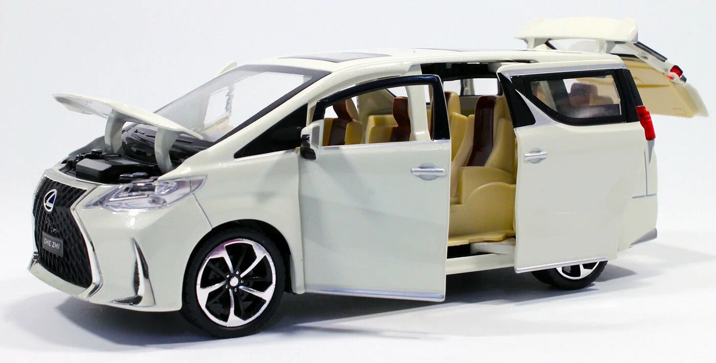 Металлическая инерционная модель Лексус Lexus LM300 h 21см. свет, звук, белый